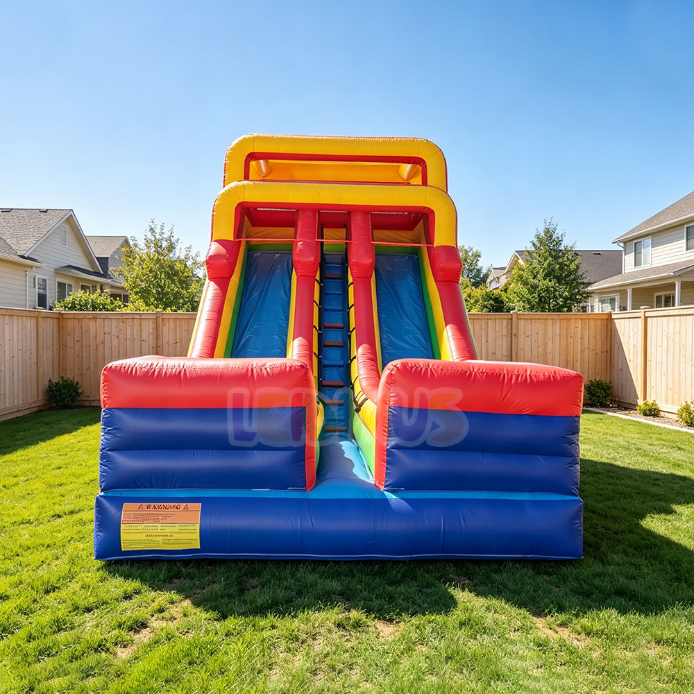 Water Slide Inflatable - Rotes und blaues aufblasbares Wasserpark-Hüpfburg-Spiel für