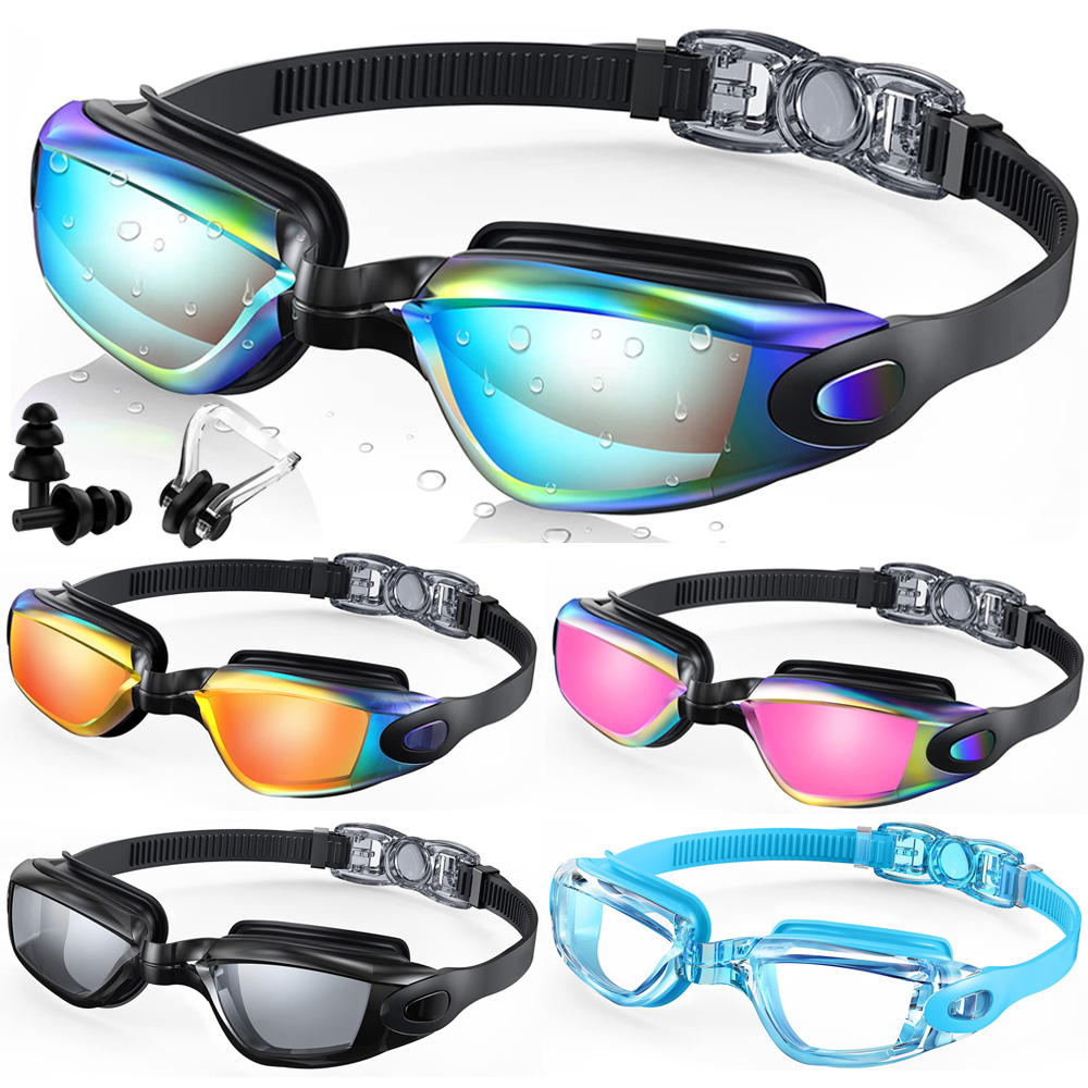 Swim Goggles Anti Fog Uv - Schwimmbrille, professionelle wasserdichte Schwimmbrille, Antibeschlag, 100