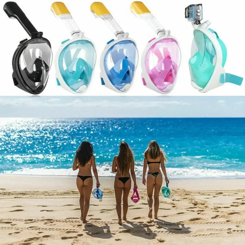 Snorkel Mask Full Face - Vollgesichts-Trocken-Schnorchelmaske, Antibeschlag-Tauchmaske, Atemschutzgerät für Erwachsene und