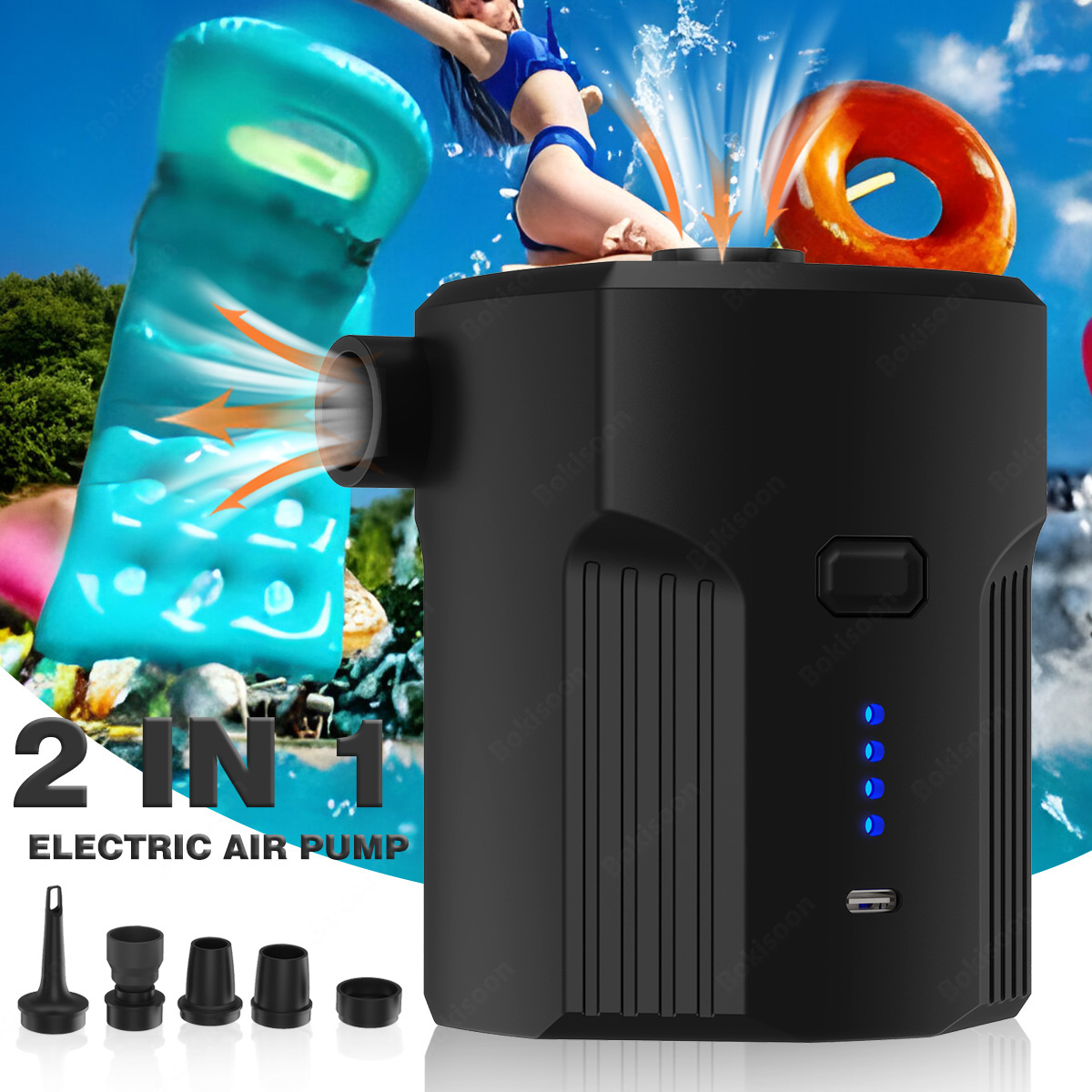 Pool Lounger Inflatable - Tragbare elektrische Luftpumpe für Schlauchboote mit