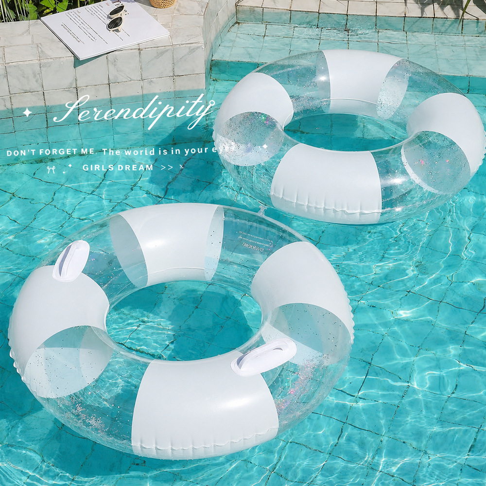 Pool Lounger Inflatable - Transparenter Schwimmring für Erwachsene, verdickter aufblasbarer