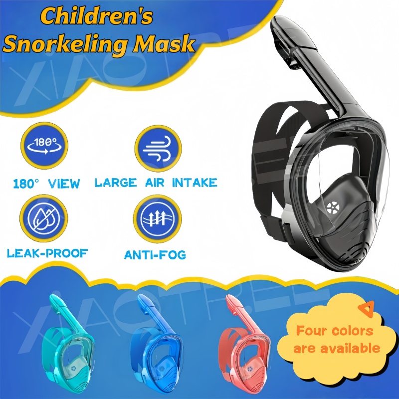 Snorkel Mask Full Face - Kinder-Vollgesichts-Schnorchelmaske mit Anti-Beschlag- und Anti-Leck-Technologie, Weitwinkel-Sicht,