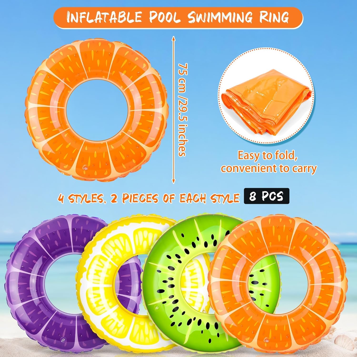 8er-Pack aufblasbare Poolringe – Pool Float Ring Inflatable Bewertung und Preis