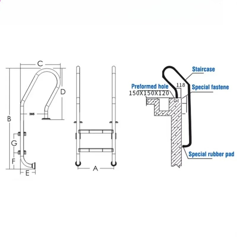 Edelstahl 3/4-Stufen-Poolleite – Pool Ladder Above Ground Bewertung und Preis