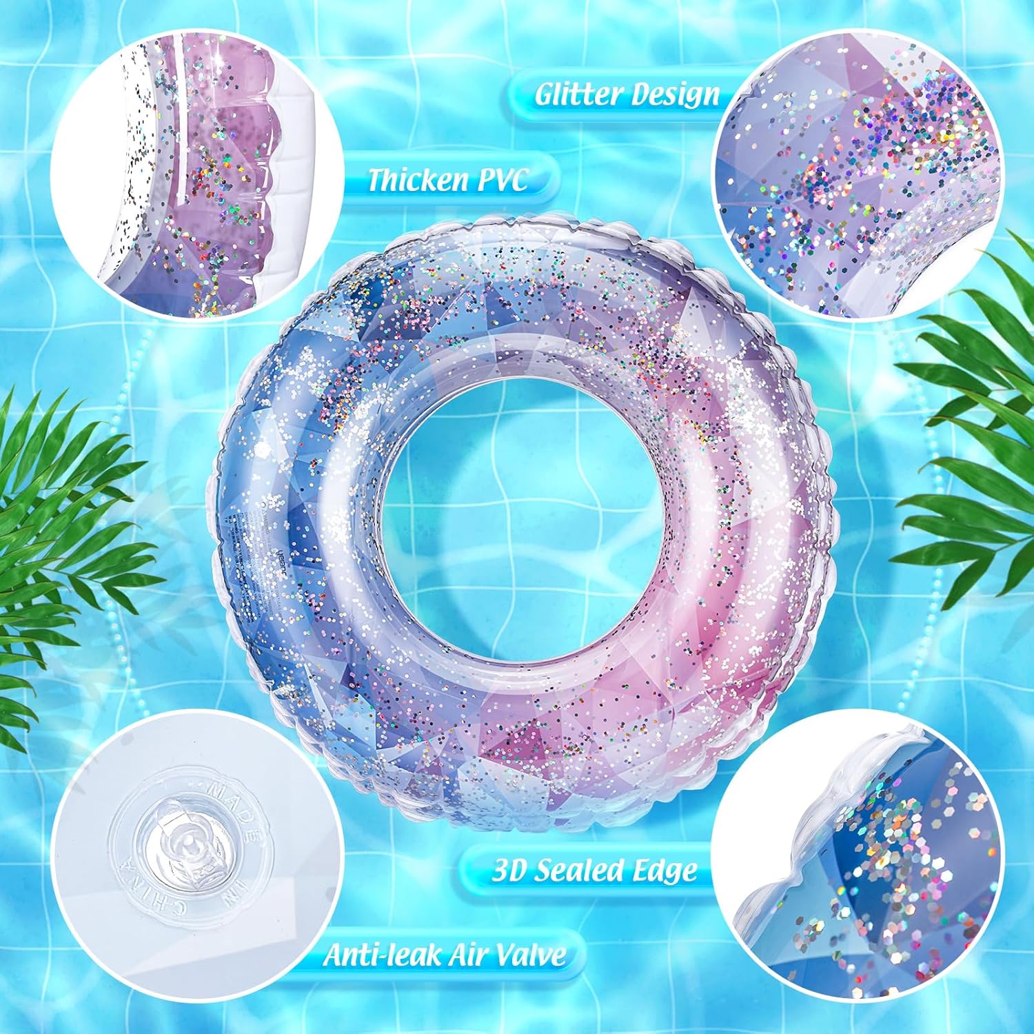 8-teiliges aufblasbares Pool-S – Pool Float Ring Inflatable Bewertung und Preis
