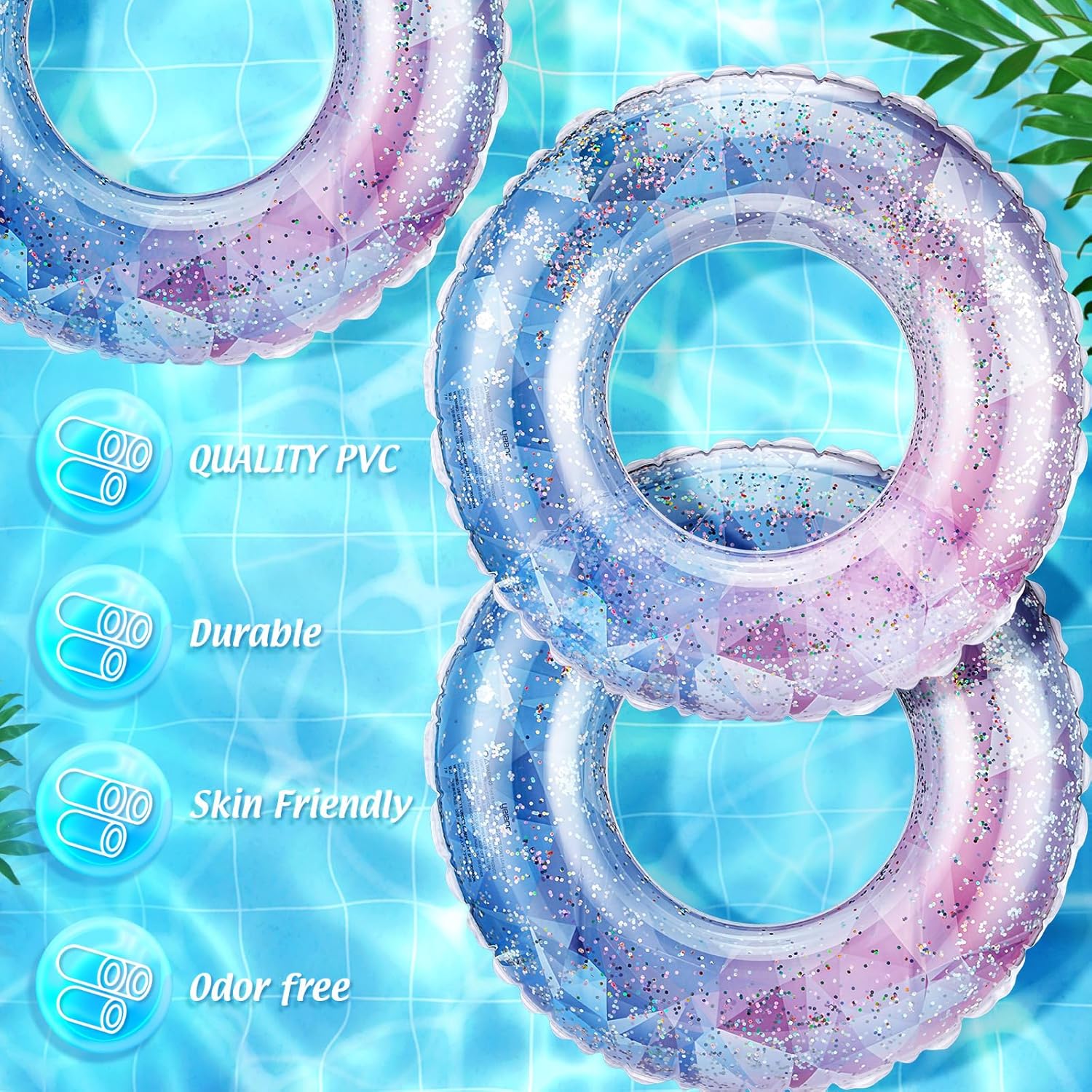8-teiliges aufblasbares Pool-S – Pool Float Ring Inflatable Bewertung und Preis