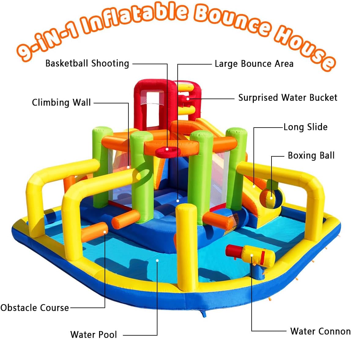9-in-1 Aufblasbares Hindernisp – Water Slide Inflatable Bewertung und Preis