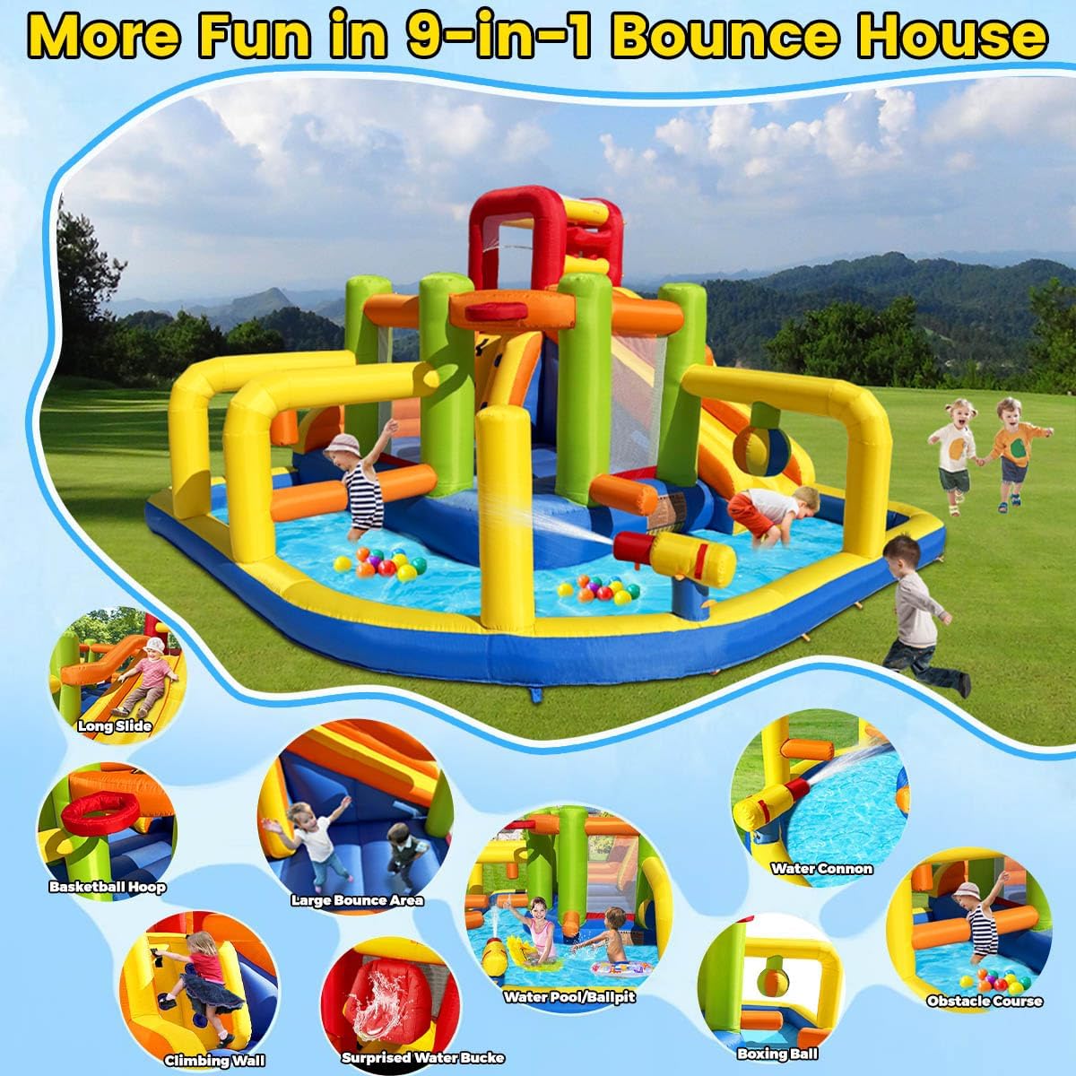 9-in-1 Aufblasbares Hindernisp – Water Slide Inflatable Bewertung und Preis