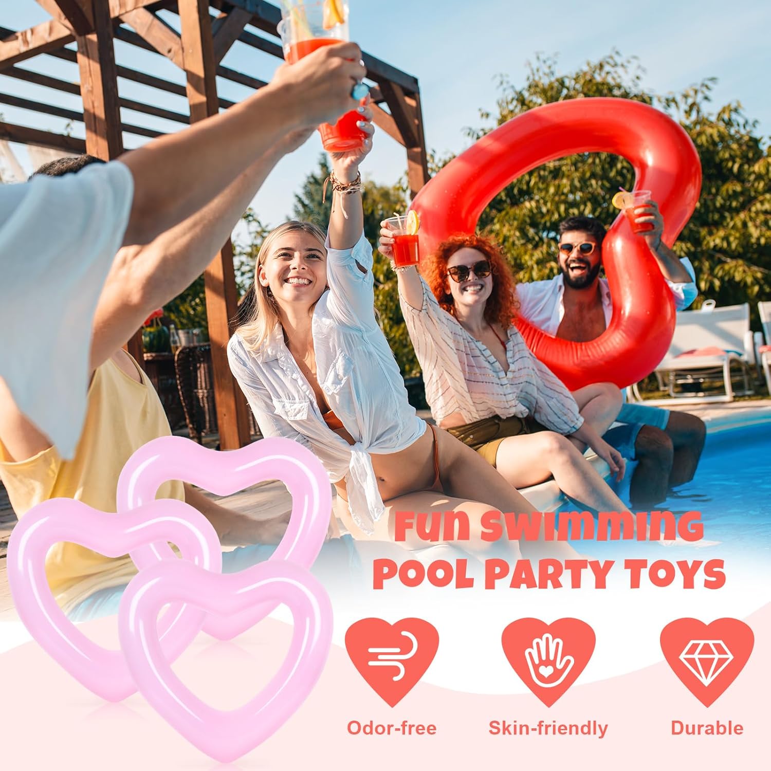 3 Stücke Aufblasbare Herz Pool – Pool Float Ring Inflatable Bewertung und Preis